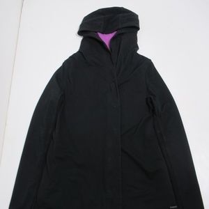 Lululemon Women's Awareness Wrap Cotton French Terry Black BLK/BVDD Size 8